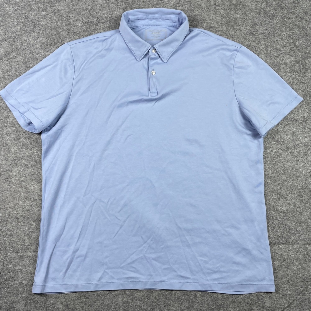 Charles Tyrwhitt Polo Shirt Mens Large Light Blue Short Sleeve Jersey Preppy